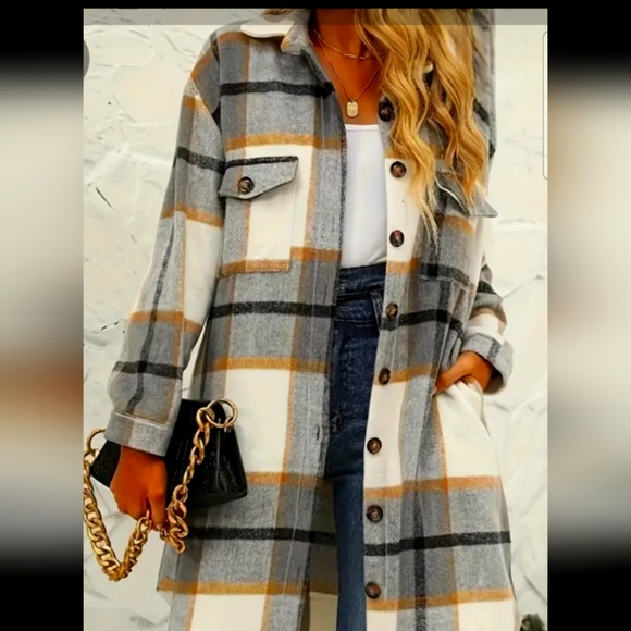 Long Flannel Shacket - Picture 1 of 4